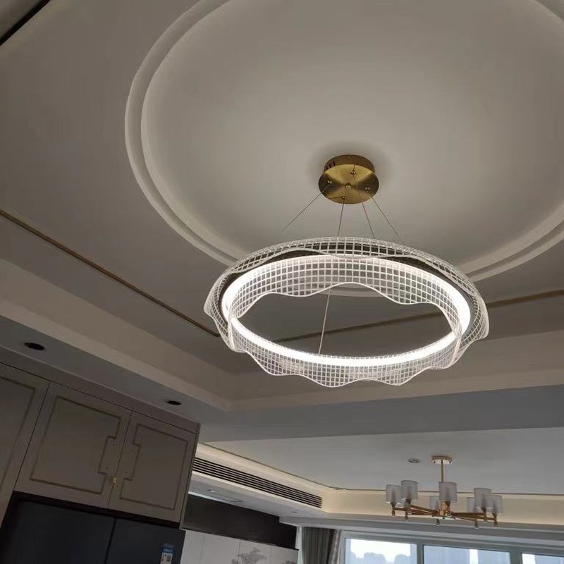 极简展厅客厅吊灯现代简约大气卧室极简圆环灯具大全2023年新款轻