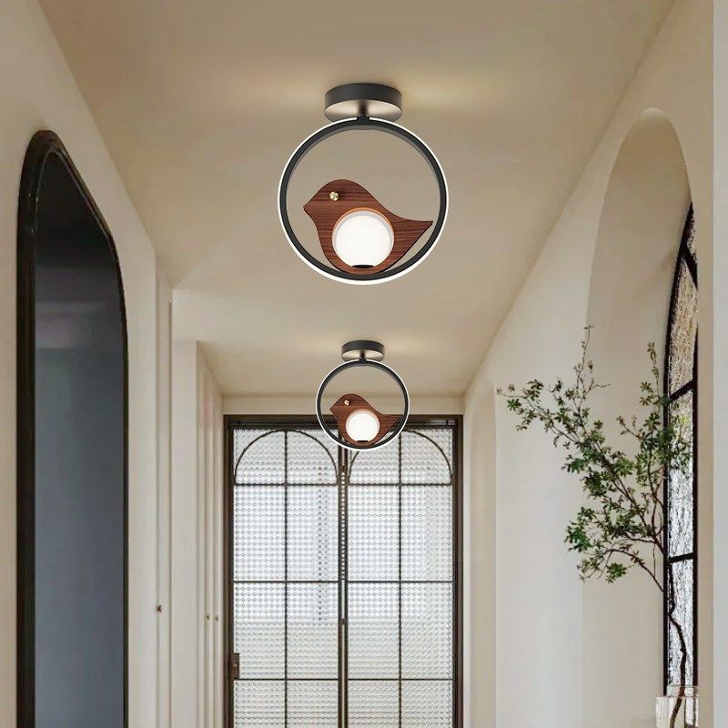 侘寂风过道灯走廊灯复古中古风创意个性小鸟玄关灯入户灯中山灯具,家装灯饰光源,厨卫/阳台/玄关/过道吸顶灯,淘宝优惠券,粉丝福利购,淘宝优惠卷