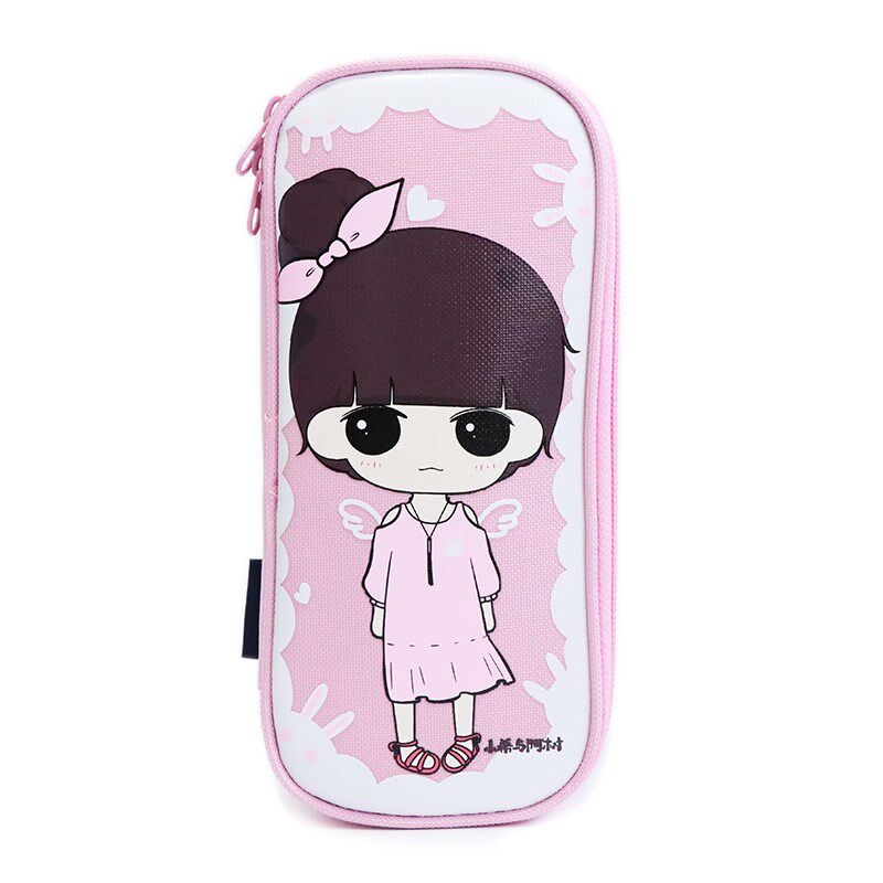 女生大容量帆布笔袋韩国创意带密码锁文具盒爱小希铅笔袋