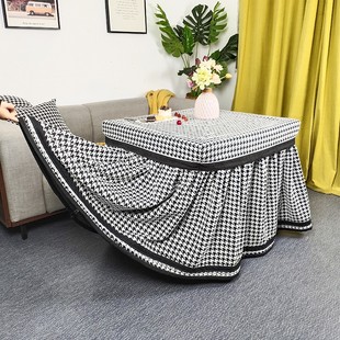 电炉罩烤火被罩方桌罩正方形烤火炉电暖炉茶几烤火桌布长方形