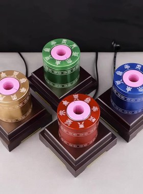 家居民族用品插电手摇电动底座办公玄关桌面转筒底座装饰品摆件