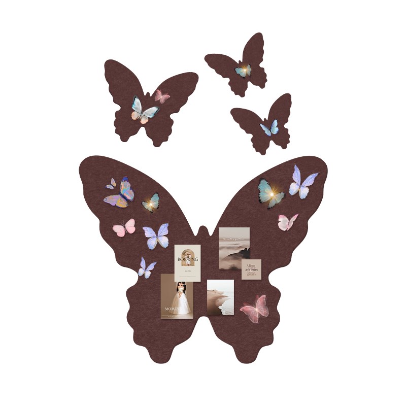 蝴蝶毛毡板墙贴照片墙背景板软木墙板墙面装饰留言板挂墙墙上拍立