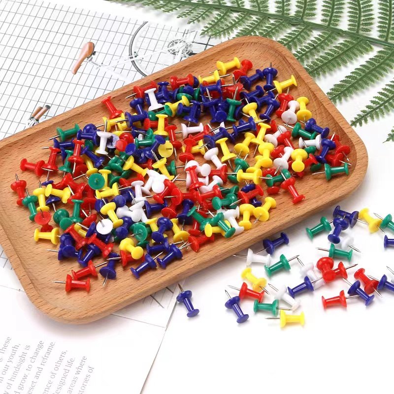 枚罐创意彩色工字钉大头钉美术美工钉图钉按钉软木固定钉