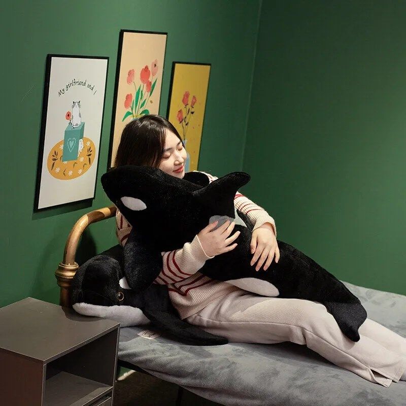 黑色虎鲸公仔抱枕玩偶长条枕夹腿睡觉鲸鱼毛绒布娃娃男生儿童,玩具/童车/益智/积木/模型,毛绒/玩偶/公仔/布艺类玩具,淘宝优惠券,粉丝福利购,淘宝优惠卷