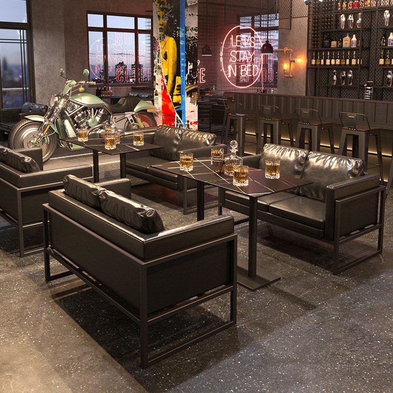 酒吧卡座沙发咖啡厅吧音乐餐吧酒馆奶茶店休息区洽谈桌椅