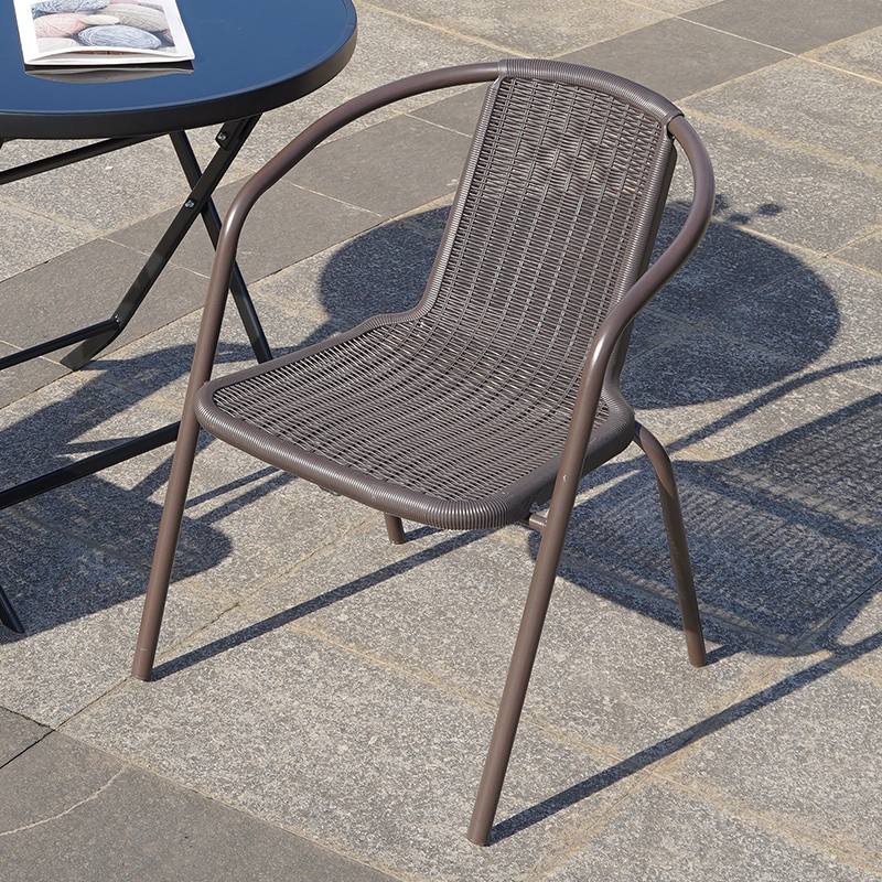 围椅子办公靠背椅仿藤塑料家用棋牌休闲阳台小居室折叠椅