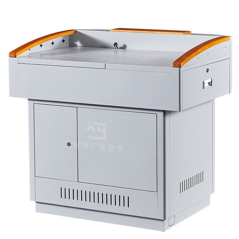 新款多媒体讲台钢制演讲台电教教学多功能学校老师教师讲台桌讲桌