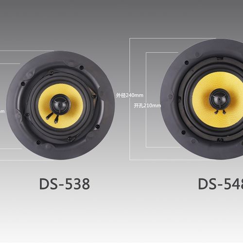 同轴定阻吸顶喇叭真分频无边款背景音乐.5寸寸天花孔cm2cm