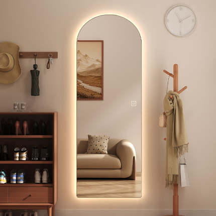 led智能全身镜家用壁挂墙自粘带灯试衣镜卧室落地挂墙穿衣镜子