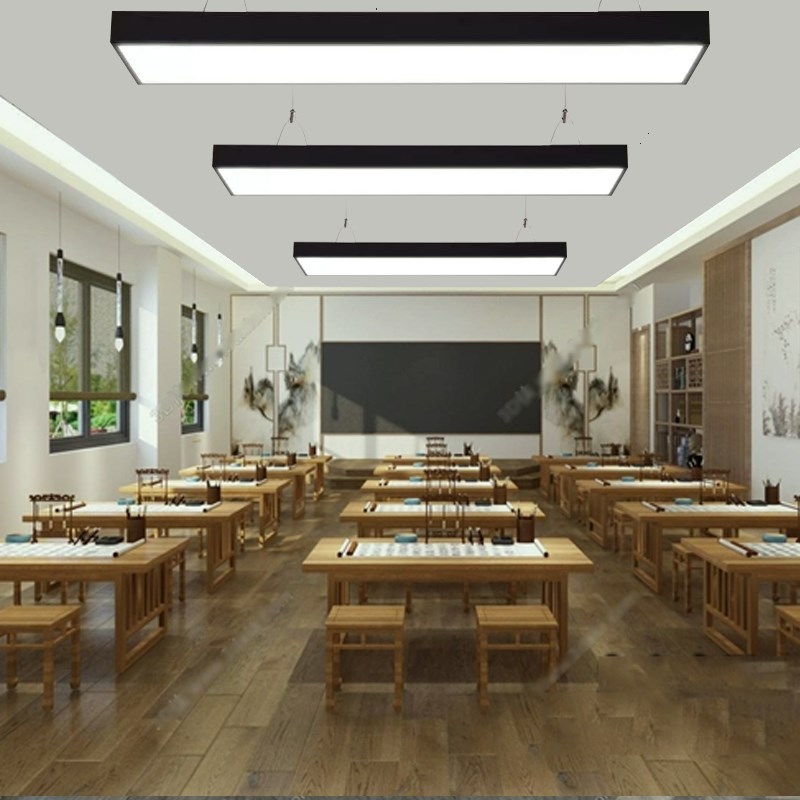led全光谱护眼长条吊灯书法美术教室防眩高亮吸顶灯绘本馆5000K灯