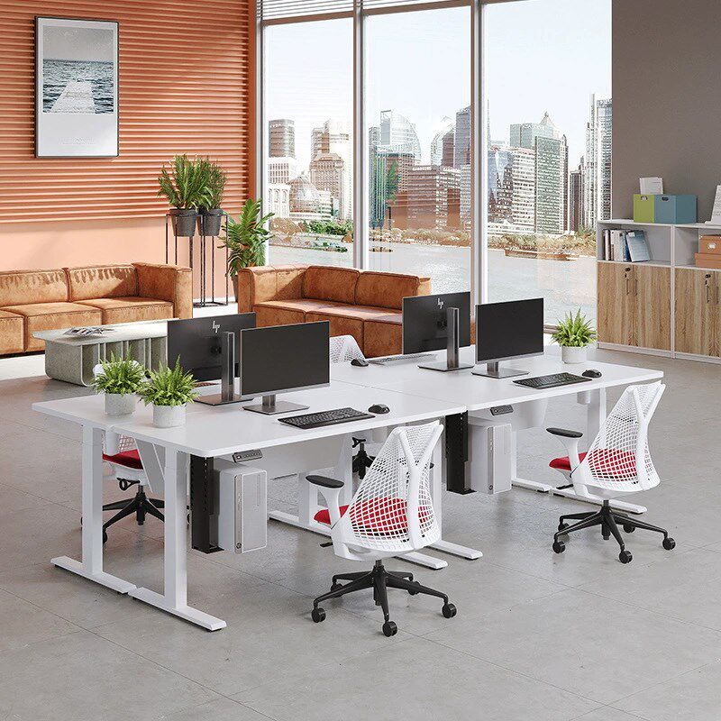 台面升降桌支架办公六人位站着工作台式电脑办公架伸降桌子办公室