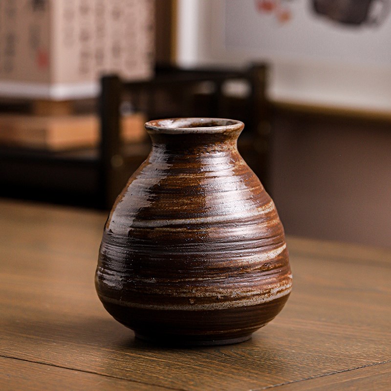 手工陶粗陶罐复古花花器多瓶肉花盆插干花中水培客厅摆件新式