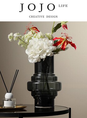 JOJO L. D.l.创意黑色水培玻璃瓶家居丨倔强