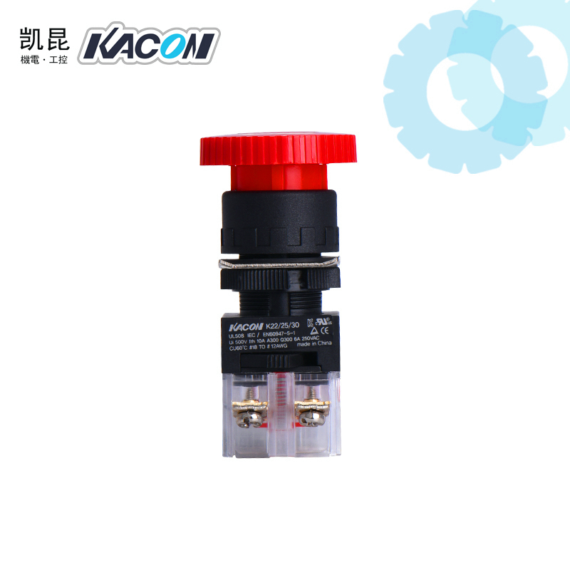 凯昆急停关 K22-1R紧急停止按钮关设备关旋转复位KCON