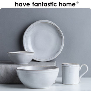 物餐盘创意复古陶瓷碗盘餐具装点心碟子盘子