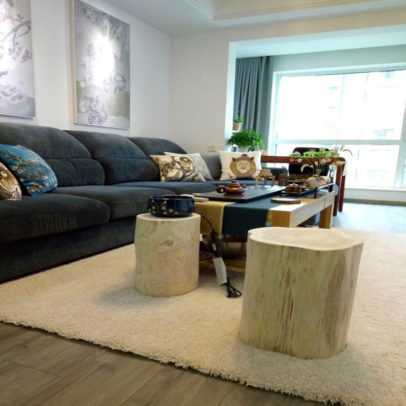 大木桩树桩茶几大尺寸实木墩子树墩边几异形床头柜旧木头边几