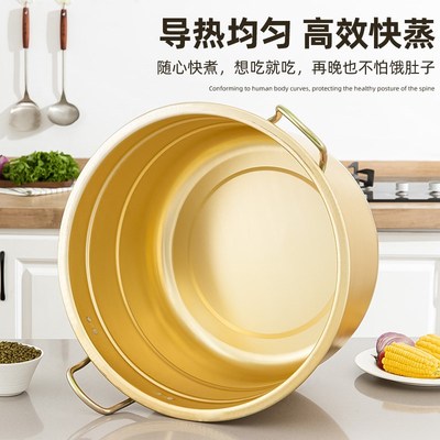 特厚铝锅老式大锅耳加深商用汤锅蒸锅家用铝制烧水锅卤肉锅燃气