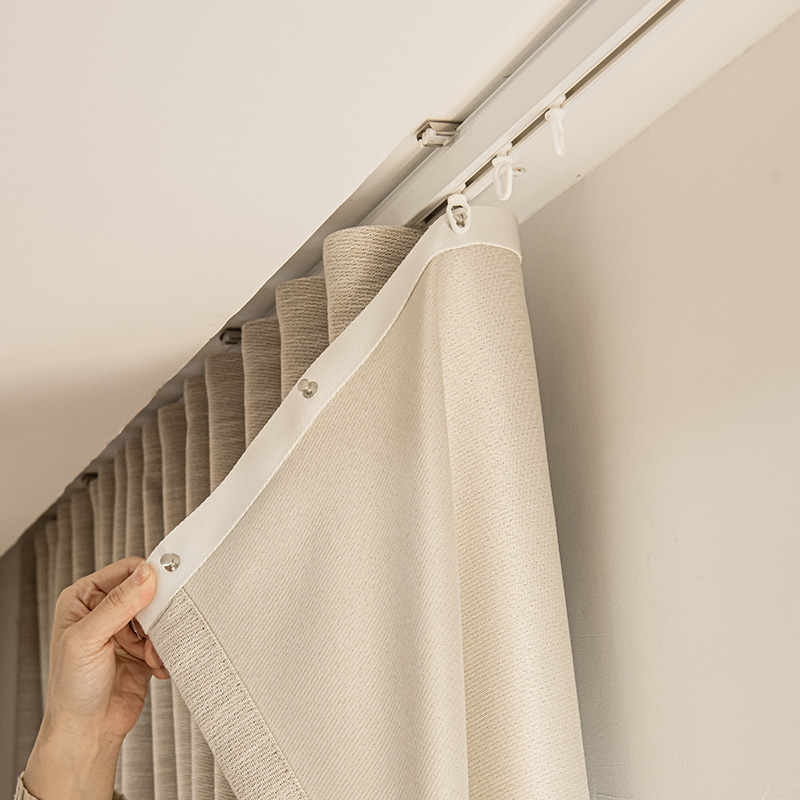 新款加厚蛇形帘轨道铝合金加厚形滑轨滑道窗帘顶装侧装单轨轨