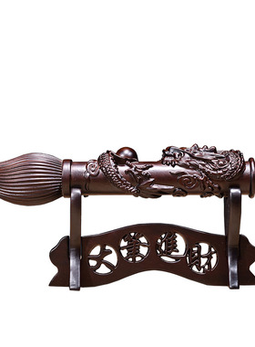 黑檀实木雕刻文昌笔大笔进财红木家居店铺装饰工艺品业送礼