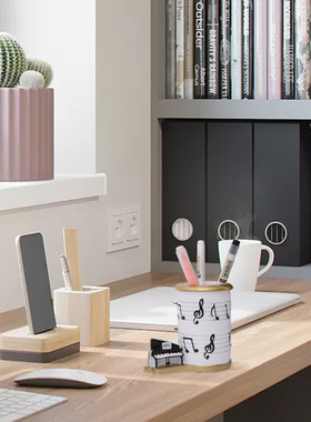 现代风创意音符钢琴外观造型笔筒家居书房办公室桌面装饰