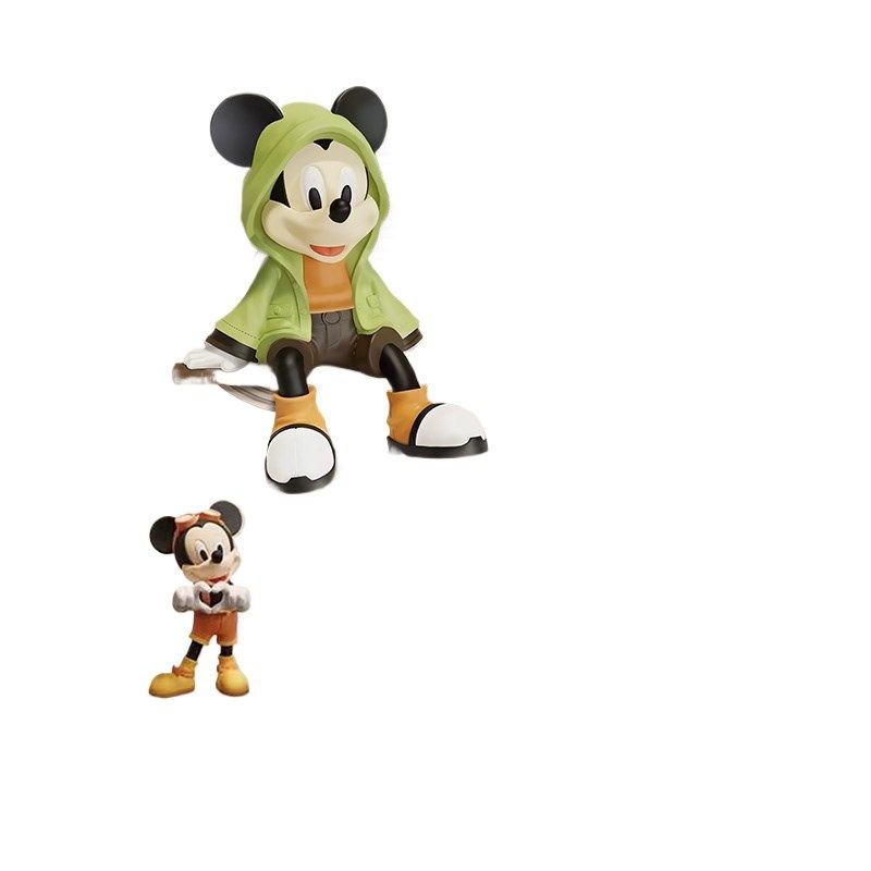 奶油风装饰画带时钟米奇卡通饭厅背景墙挂画创意钟表客厅挂钟