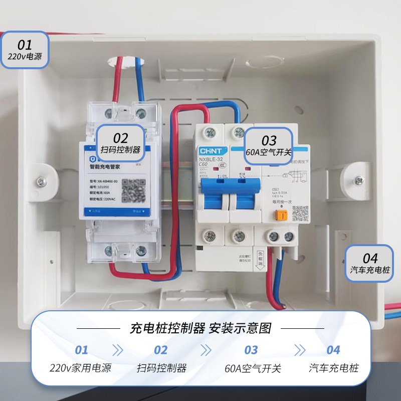 电动车充电桩控制器汽车充电桩空气开关扫码计费模块电量统计共享
