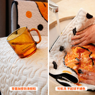 敏顺波点沙发垫子冬季毛绒现代防滑沙发罩巾盖布加绒