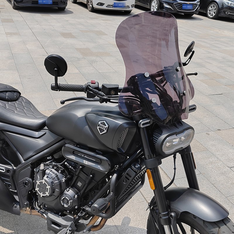 适用隆鑫无极CU525前挡风透明风挡玻璃LX500-3A改装护胸板导航杆