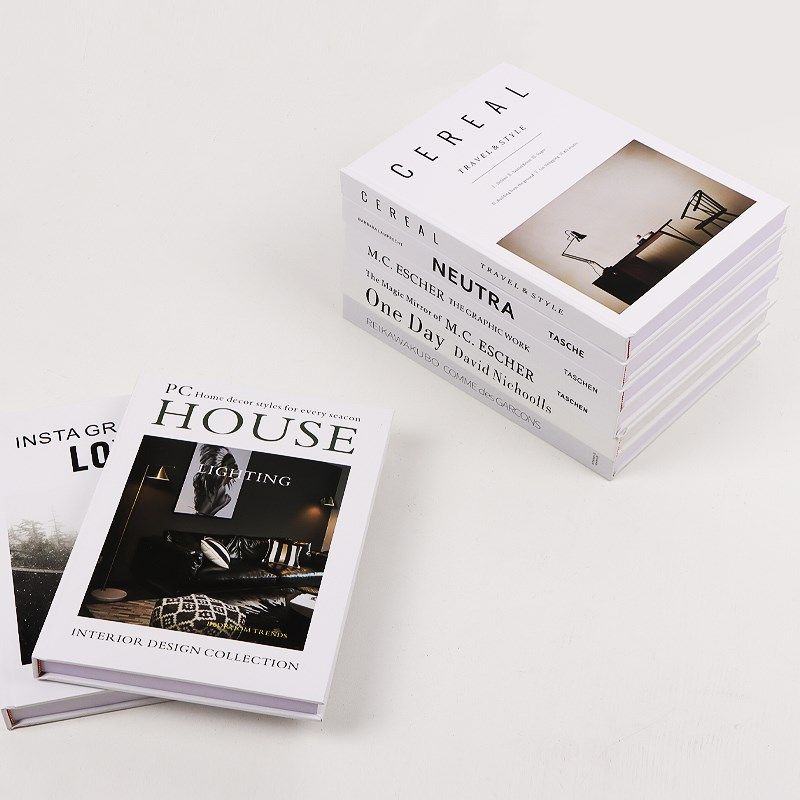 现代英文装饰书样板房咖啡厅书架办公室书房仿真可翻页道具书