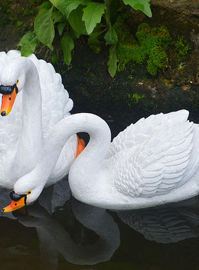 仿真浮水天鹅水面装饰流水喷泉景观雕塑景区房地产美陈工艺品