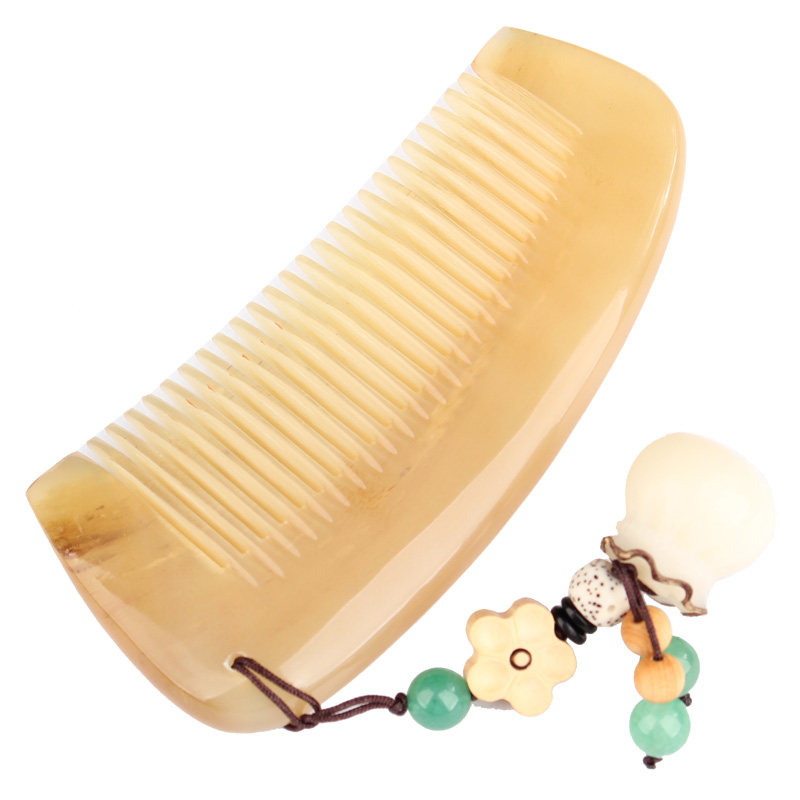 天然牛角梳子女士羊角梳儿童小号便携带按摩梳头部经络梳静电送礼