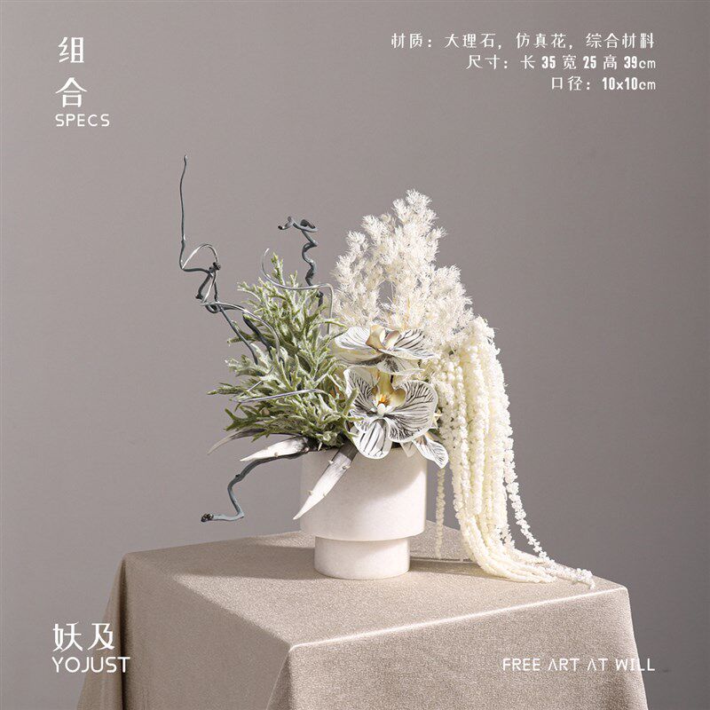 妖及 现代白色大理石艺术艺苍羽 样板间酒店会所