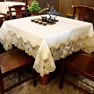 方桌布防水防油免洗正方形级感餐桌布八仙桌麻将桌台布茶几布垫