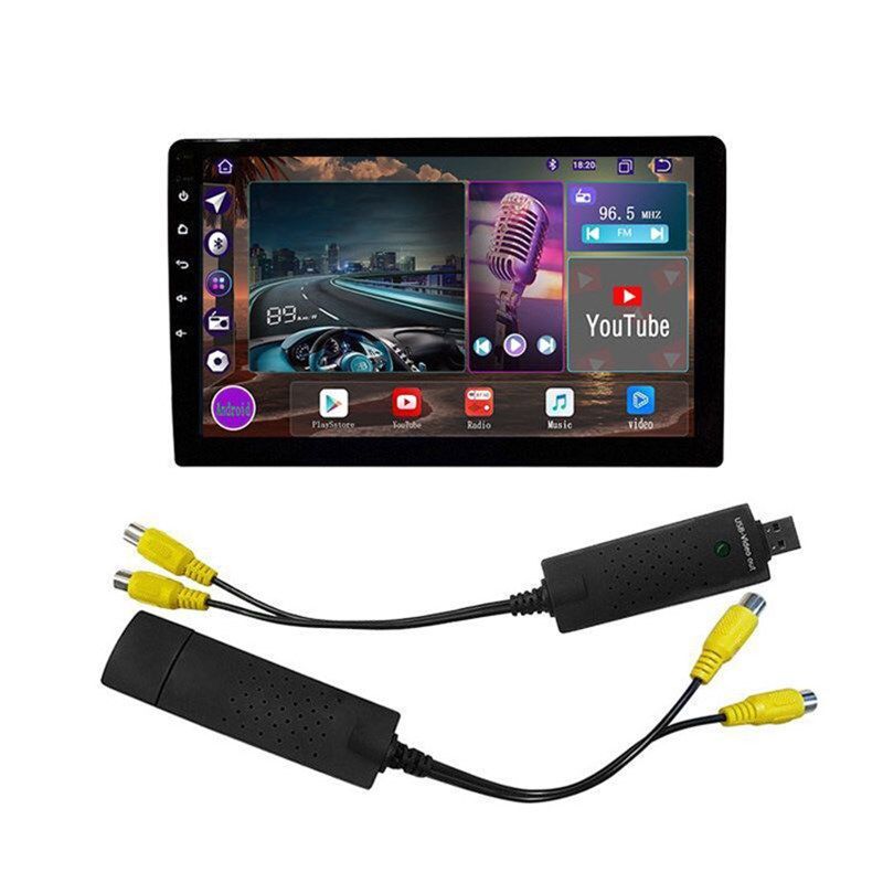 通用车载电视安卓大屏导航外接USB口转CVBS影片输出后头枕显示器