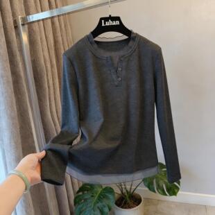 针织衫 大码 300斤穿搭春夏薄款 胖MM宽松显瘦1 网纱纽扣领遮肉 女装