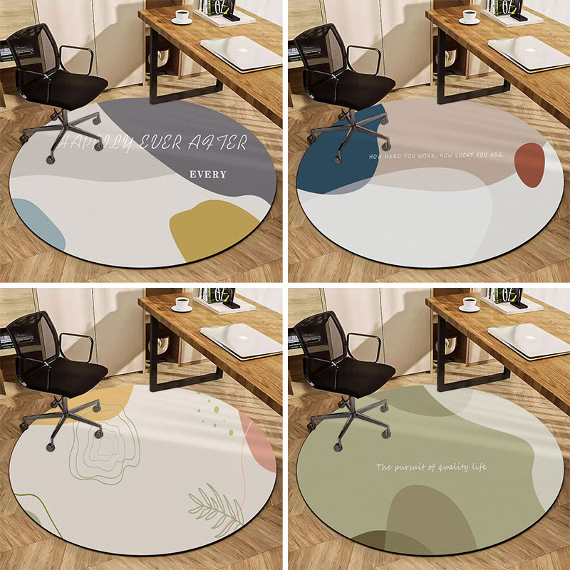 电脑椅地垫学习椅皮革防水防污可擦洗圆形地毯电竞椅子地板保护垫