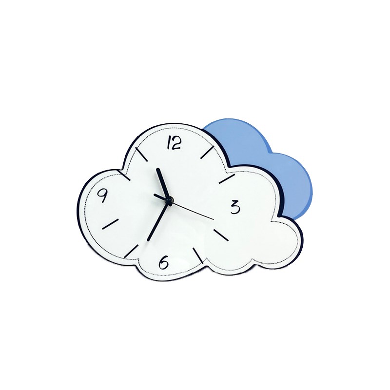 创意白云朵装饰挂墙钟表客厅卧室儿童房静音文艺时钟挂钟饰