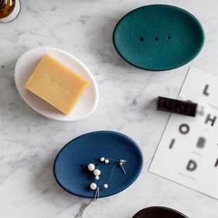 D..雪釉陶瓷磨砂肥皂碟皂架皂托丨塔布