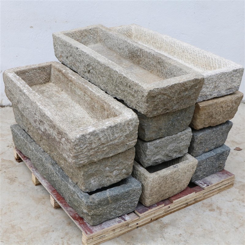 农村老旧石槽养鱼缸花盆阳台流水景观民间猪槽马槽牛槽洗手盆种花