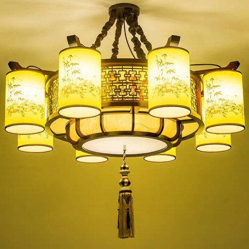 新古典木艺雕花灯笼灯酒店走廊小吊灯中式火锅店饭店宴会厅灯