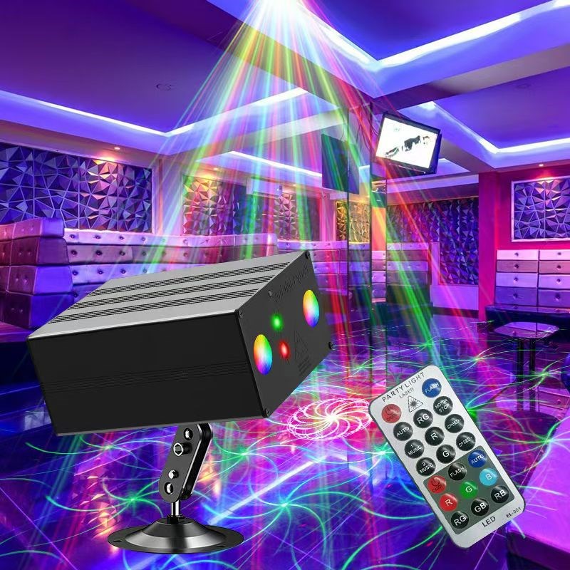 ktv氛围灯声控激光七彩灯蹦迪dj灯酒吧旋转彩灯舞台灯家用闪光灯
