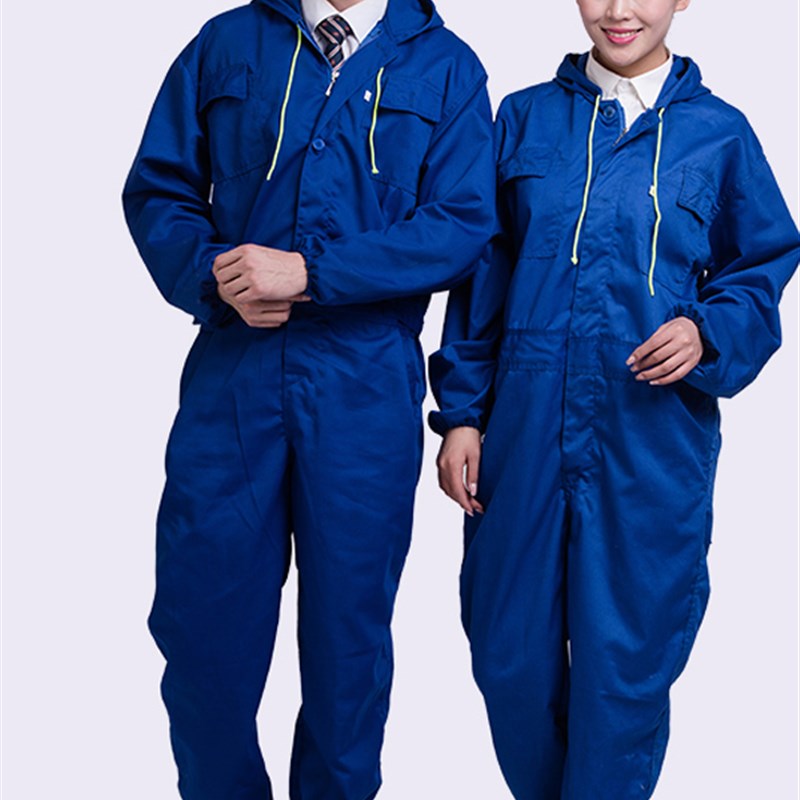 大码连体工作服男长袖防尘喷漆劳保服养殖场一体服机修厂连体衣