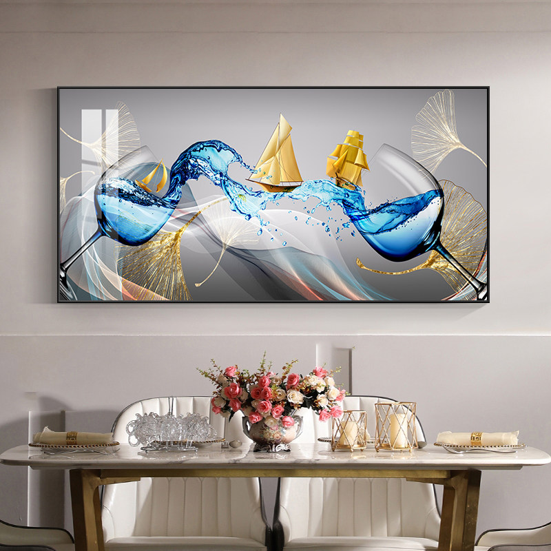 端装饰画现代酒杯图案壁画歺厅饭厅餐桌背景墙饭桌挂画,家居饰品,现代装饰画,淘宝优惠券,粉丝福利购,淘宝优惠卷