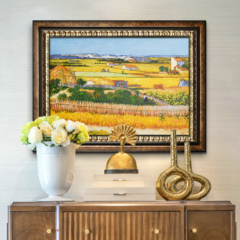 欧式风景手绘油画客厅装饰画玄关沙发背景墙挂画名画梵高丰收,家居饰品,油画,淘宝优惠券,粉丝福利购,淘宝优惠卷