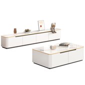 岩板实木电视柜落地小户型现代客厅地柜新款 茶几