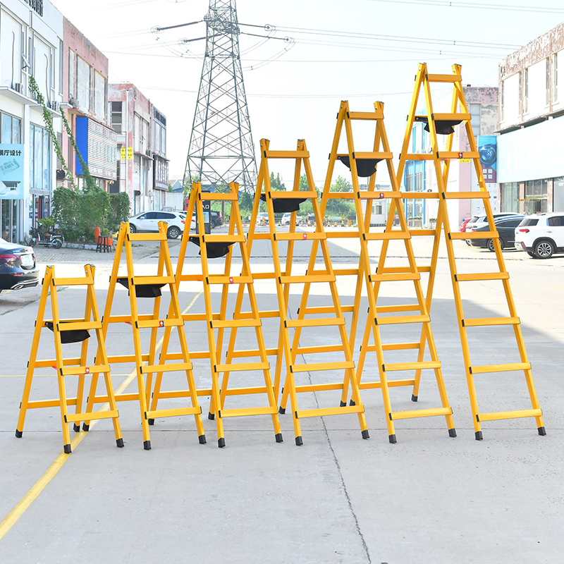 木工装修人字梯碳钢行走梯铝合金吊顶楼梯家用工程梯子可行走铝梯