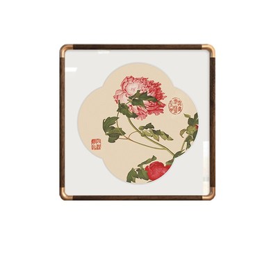 法式中国风客厅装饰画小众艺术玄关复古挂画郎世宁花鸟图工笔壁画