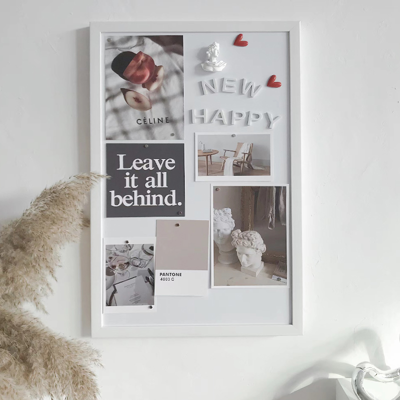 YOPO新款创意金属留言板白板照片磁吸展示备忘提示板墙面桌面装扮