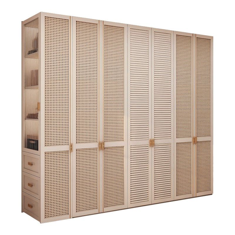 法式复古实木家用卧室新款现代藤编门一门到顶定制,住宅家具,独立衣柜,淘宝优惠券,粉丝福利购,淘宝优惠卷