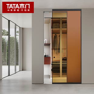TATA木门卧室卫生间推拉门隐形门谷仓门厨房玻璃移门无轨幽灵门